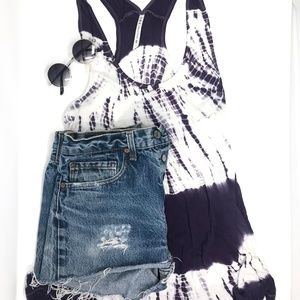 Tie dye racer back tank top